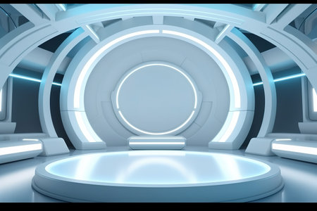 futuristic and clean stage blank center backgroundの素材