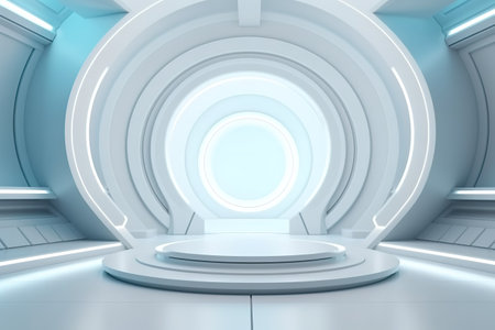 futuristic and clean stage blank center backgroundの素材