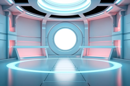 futuristic and clean stage blank center backgroundの素材