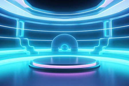 futuristic and clean stage blank center backgroundの素材