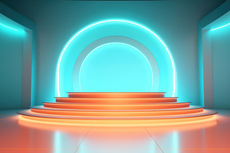 futuristic and clean stage blank center backgroundの素材