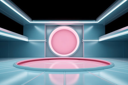 futuristic and clean stage blank center backgroundの素材