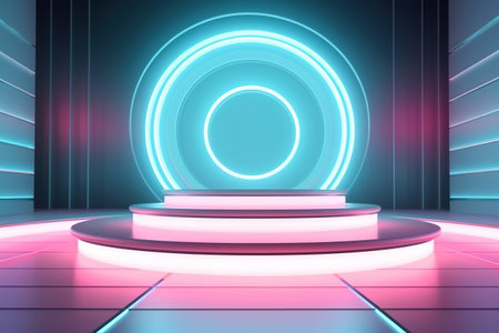 futuristic and clean stage blank center backgroundの素材