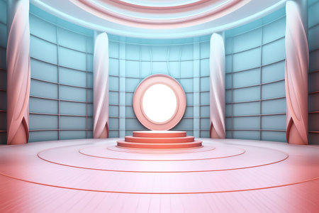 futuristic and clean stage blank center backgroundの素材