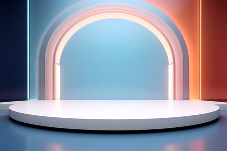 futuristic and clean stage blank center backgroundの素材