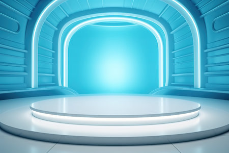 futuristic and clean stage blank center backgroundの素材
