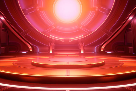 futuristic and clean stage blank center backgroundの素材