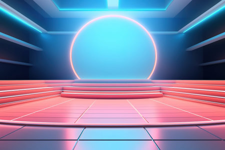 futuristic and clean stage blank center backgroundの素材