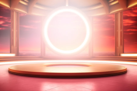 futuristic and clean stage blank center backgroundの素材