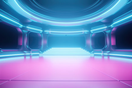 futuristic and clean stage blank center backgroundの素材