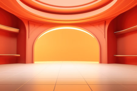 futuristic and clean stage blank center backgroundの素材