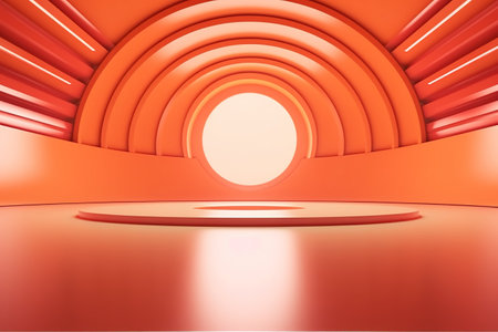 futuristic and clean stage blank center backgroundの素材