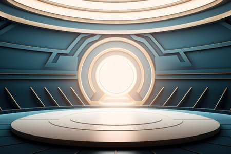 futuristic and clean stage blank center backgroundの素材