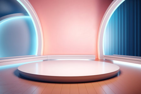 futuristic and clean stage blank center backgroundの素材
