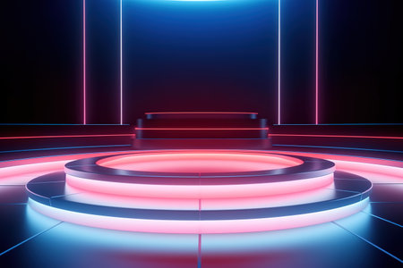 futuristic and clean stage blank center backgroundの素材
