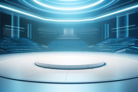 futuristic and clean stage blank center backgroundの素材