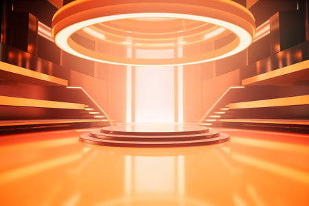 futuristic and clean stage blank center backgroundの素材