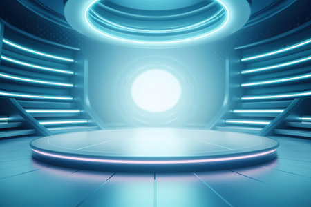 futuristic and clean stage blank center backgroundの素材