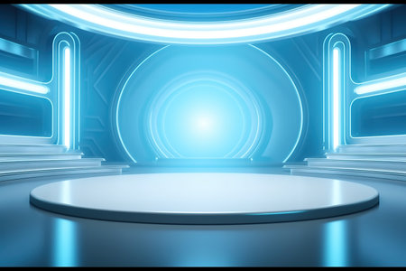 futuristic and clean stage blank center backgroundの素材