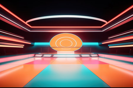 futuristic and clean stage blank center backgroundの素材