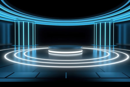 futuristic and clean stage blank center backgroundの素材