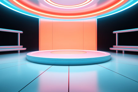futuristic and clean stage blank center backgroundの素材