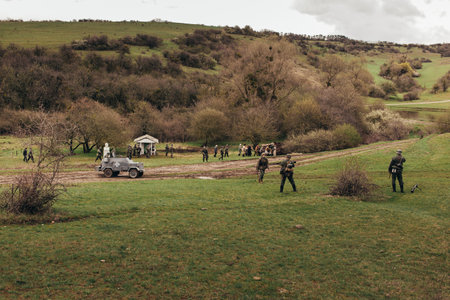 Event dedicated to the reconstruction of military operationsのeditorial素材