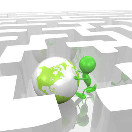 Man and Earth in a Mazeの写真素材