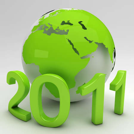 Green New Year concept isolated on whiteの写真素材
