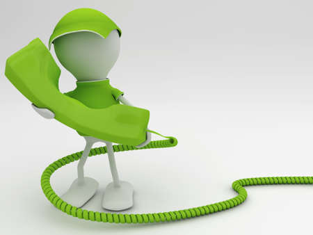 Stay connected. Telecom concept 3d render in green.の写真素材