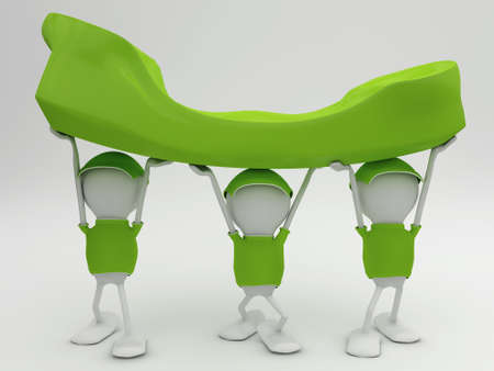 Telecoms customer service team. 3d render conceptの写真素材