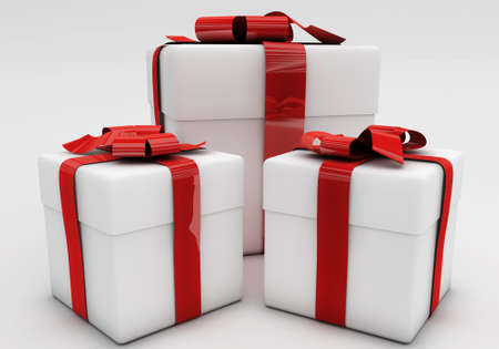 3d rendered holiday gifts. Celebrations concepts.の写真素材