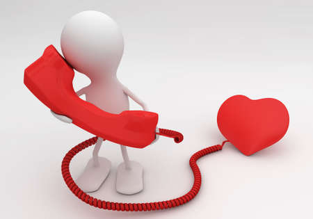 Listen to your heart. 3d rendered love conceptの写真素材