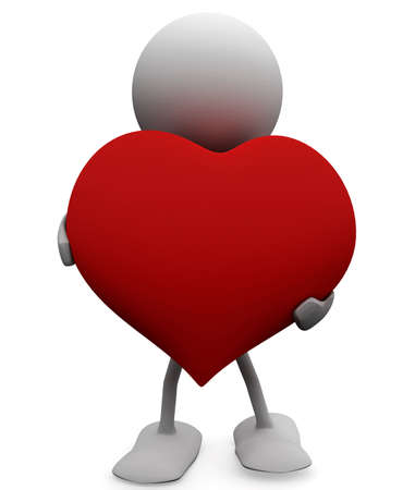 Man with a big generous heart. 3D Love concepts.の写真素材