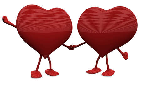 Two Hearts in Love. 3D Love concepts.の写真素材