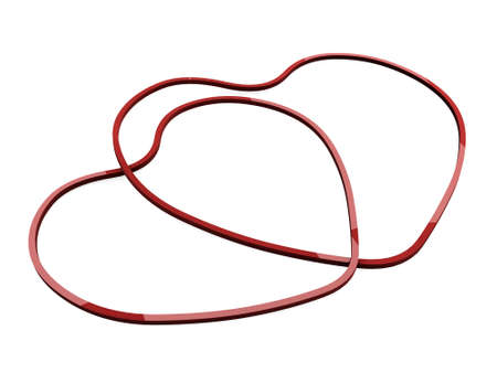 Two heart shapes connected in one. 3D Love conceptsの写真素材