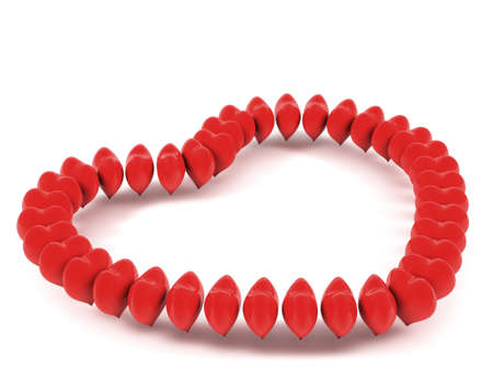 Shiny red Valentine hearts. 3D Celebrations conceptの写真素材