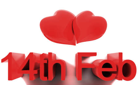 14th February, St. Valentines Day. 3D render conceptsの写真素材