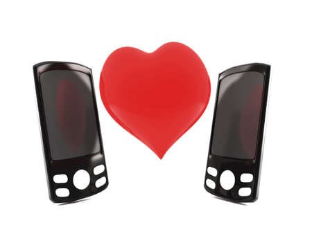 Love over the phone. 3D render concepts.の写真素材