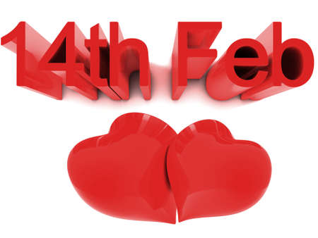 14th February, St. Valentines Day. 3D render conceptsの写真素材