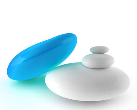 SPA stones isolatedon white. 3D render conceptの写真素材