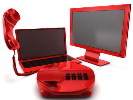 A bundle of three main telecommunication servicesの写真素材