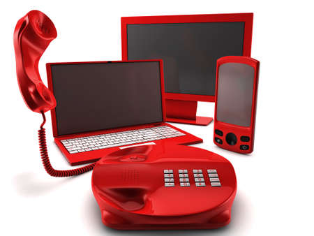 A bundle of four main telecommunication servicesの写真素材