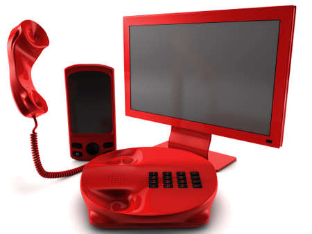 A bundle of three main telecommunication servicesの写真素材