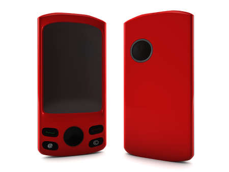 A cellular phone isolated on white. 3D render conceptの写真素材