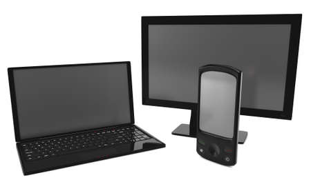 A bundle of telco services isolated on white.の写真素材