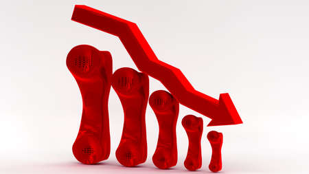 A downturn in telecommunication business conceptの写真素材