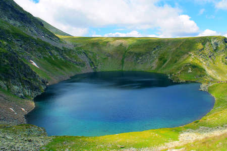nature rila mountain eye lake lanscape background spring fresnessの写真素材