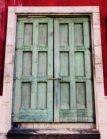 old and locked wiiden vintage door design conceptの写真素材