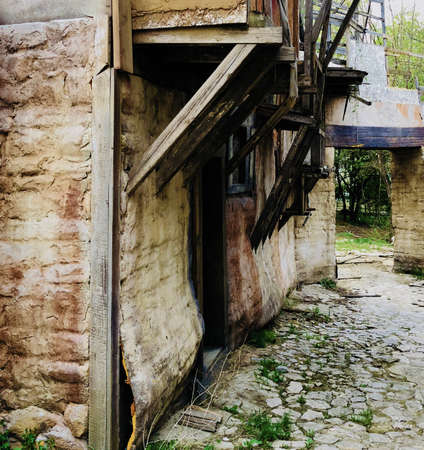 old style  village house walk around perspective conceptの写真素材